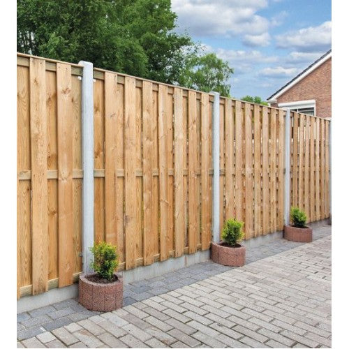 Hout-betonschutting grijs i.c.m. Douglas tuinscherm 19-planks
